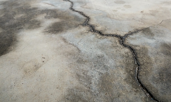 big crack in basement floor